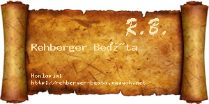 Rehberger Beáta névjegykártya